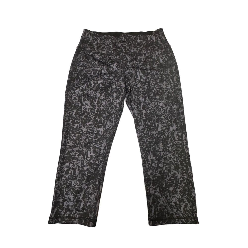 Athleta Woodlands Chaturanga Capri Womens Size M Black Cropped Leggings Mid Rise
